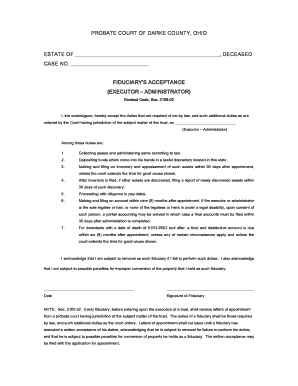 Fiduciary Acceptance Form