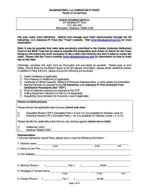 DII Asbestos PI Trust Proof of Claim Form