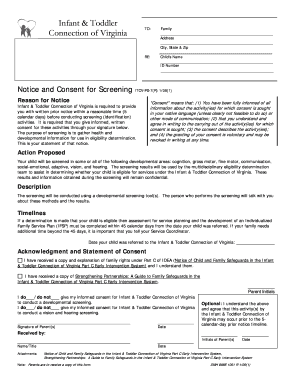 Infant & Toddler Connection of Virginia Consent Form