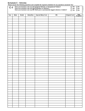 Schedule C - Vehicles