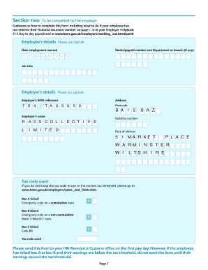 UK Employee Payroll Form
