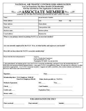 NATCA Associate Member Application