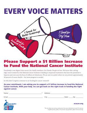 Cancer Research Funding Support Letter