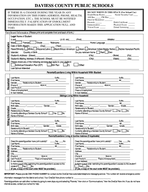 Daviess County Public Schools Enrollment Form