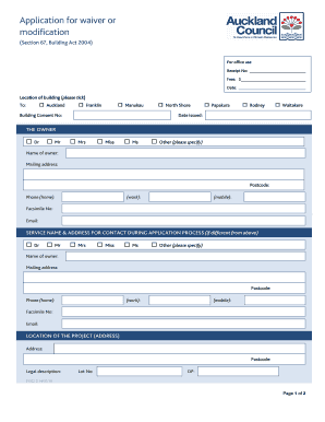 Building Waiver or Modification Application