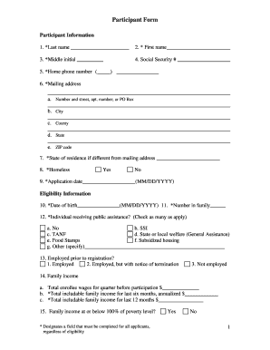 SCSEP Participant Form