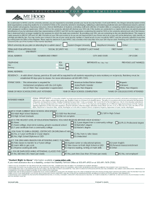 Co-Admission Application Form