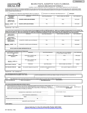 Florida Putative Father Registry Form