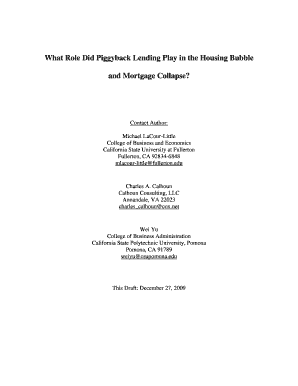 What Role Did Piggyback Lending Play in the Housing Bubble - business gwu