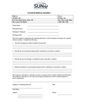 Letter of Medical Necessity