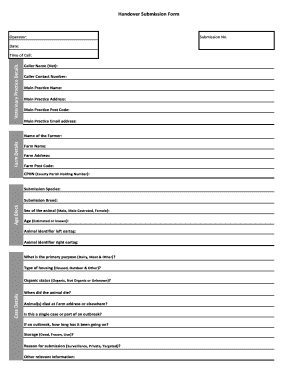 Handover Submission Form