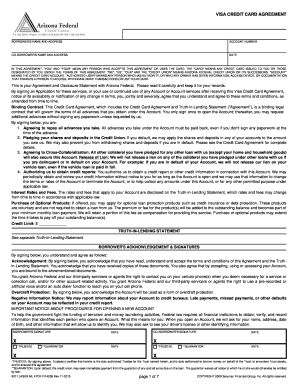 Visa Credit Card Agreement