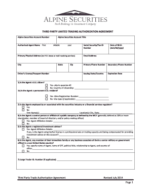 Third Party Limited Trading Authorization Agreement