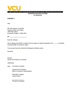 Fourth Past Due Letter