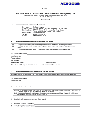 Request for Access to Records Form