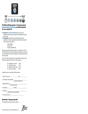 Illinois Tollway Unpaid Toll Notice