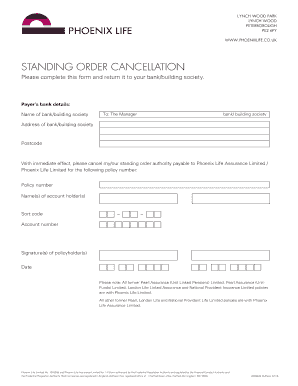 Standing Order Cancellation Form
