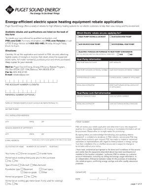 Puget Sound Energy Heat Pump Rebate Application