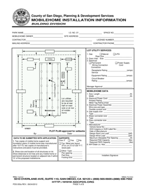Mobilehome Installation Permit Application