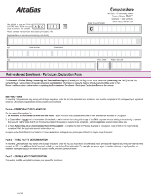 Reinvestment Enrollment - Participant Declaration Form