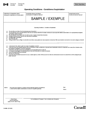 Aircraft Operating Conditions Form