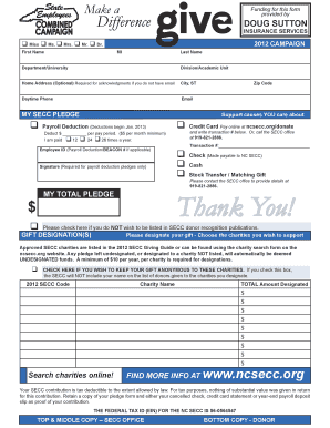 NC SECC Donation Pledge Form