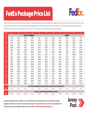 Fillable Online FedEx Package Price List Fax Email Print - pdfFiller