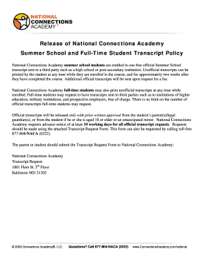 National Connections Academy Transcript Request Form
