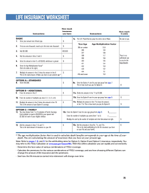 USPS Life Insurance Worksheet