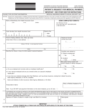 Patient's Request for Medical Payment