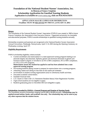 FNSNA Scholarship Application