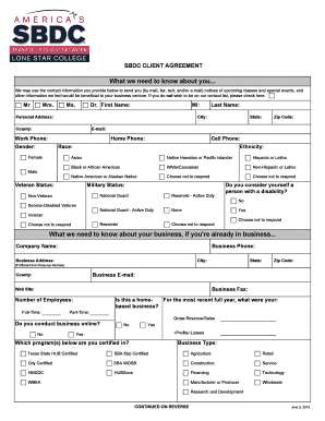 SBDC Client Agreement