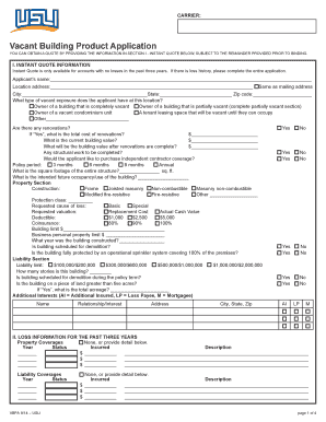 Vacant Building Product Application
