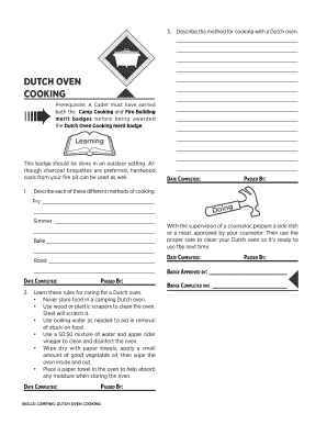 Dutch Oven Cooking Merit Badge