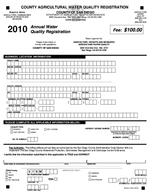 County Agricultural Water Quality Registration