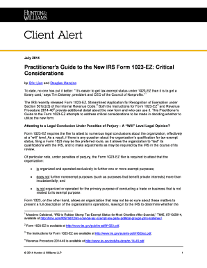 Practitioner’s Guide to IRS Form 1023-EZ