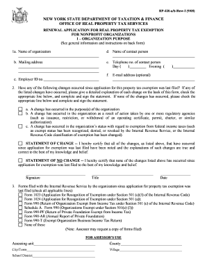 New York Nonprofit Property Tax Exemption Renewal
