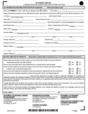 Nationwide Producer Information Form