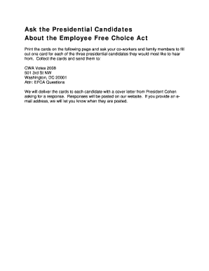 Employee Free Choice Act Candidate Survey