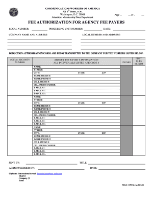 CWA Agency Fee Payer Authorization Form