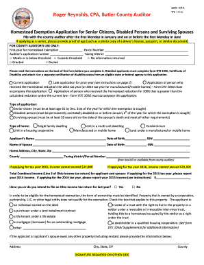 Ohio Homestead Exemption Application