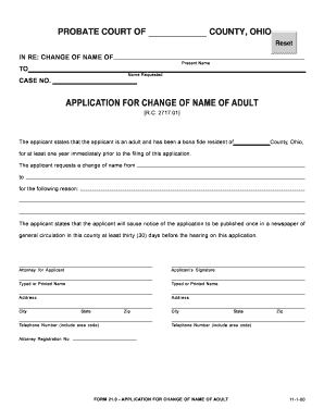 Ohio Name Change Petition