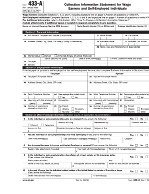 IRS Form 433-A Collection Information Statement