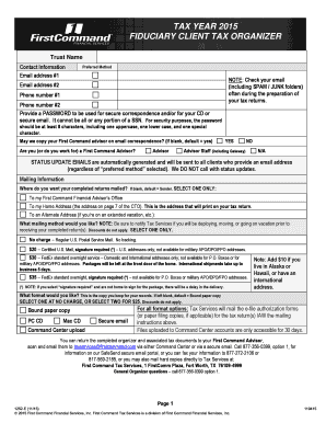 Fiduciary Client Tax Organizer