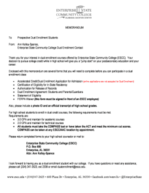 Dual Enrollment Application Form