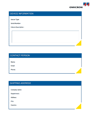 OMICRON Repair Form