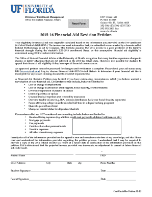 2015-16 Financial Aid Revision Petition