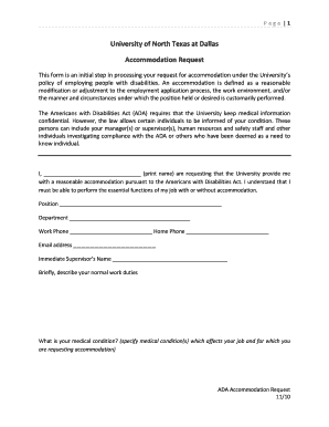 ADA Accommodation Request Form