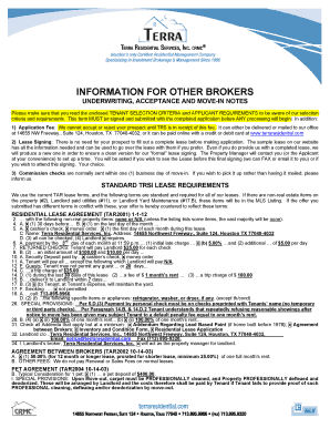 Texas Residential Lease Application