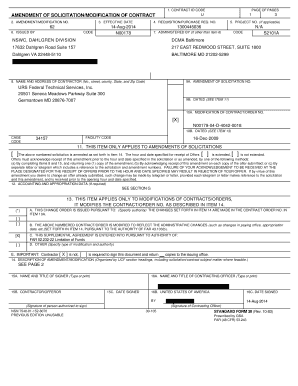 US Federal Contract Modification Form